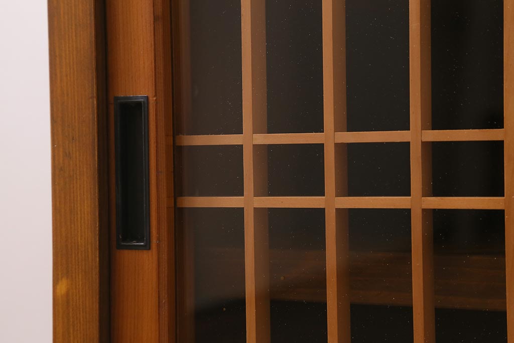 ラフジュ工房オリジナル　古建具リメイク　組子　和テイストのお部屋におすすめなテレビ台(ローボード、収納棚、テレビボード、書院戸)(R-039658)